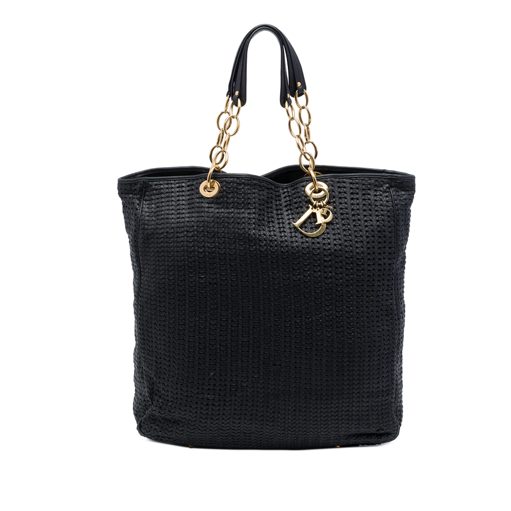 Pre-Loved Dior Large Woven Lambskin Lady Dior Soft Shopping Tote